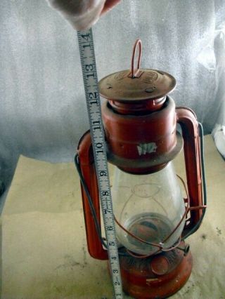 Vintage Dietz 20 Junior 12 " Hurricane Oil Lantern Lamp - Red