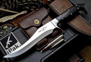 Cfk Ipak Handmade D2 Custom Wenge Wood Clip Point - Hunting Bowie - Camp Blade Knife