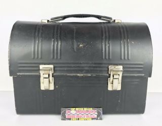 Vintage Aladdin Industries Black Metal Dome Top Coal Miner Lunch Box -