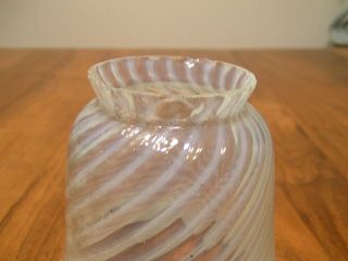 ANTIQUE OPALESCENT SWIRL GLASS SHADE BLUE & WHITE IT WILL TAKE 2 1/4 