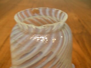 ANTIQUE OPALESCENT SWIRL GLASS SHADE BLUE & WHITE IT WILL TAKE 2 1/4 