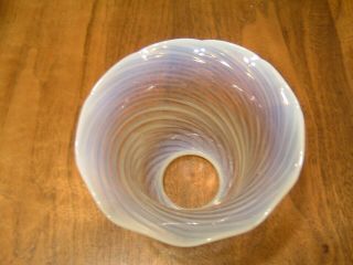 ANTIQUE OPALESCENT BLUE & WHITE SWIRL GLASS SHADE 4 