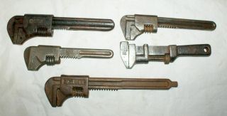 5 Old Antique Vintage Adjustable Bicycle Pocket Auto Wrenches Ford Herbrand,
