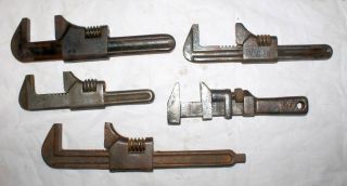 5 Old Antique Vintage Adjustable Bicycle Pocket Auto wrenches Ford Herbrand, 2