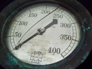 Antique Brass U.  S.  Gauge Co.  Steam Pressure gauge. 2