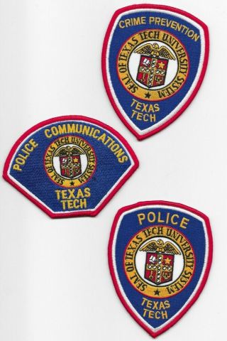 Campus Police 3 - Patch Set Texas Tech University.  Scarce Set To Put Together