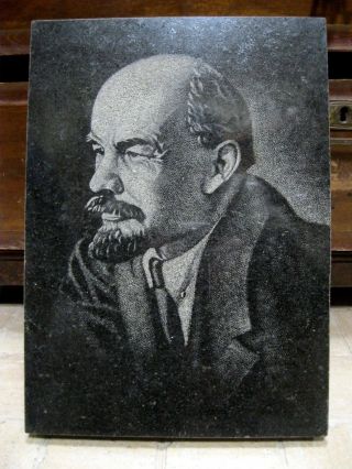 Weight 20 Kg Soviet Russia Lenin Communist Leader Portrait Engraved Stone Ussr