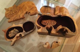 Vintage Richard Rothbard Burl Wood Jewelry Box Puzzle American Made