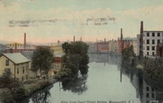 Woonsocket,  Rhode Island,  1914 ; View From Court Street Bridge
