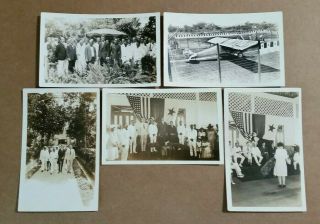Charles Lindbergh In Panama " Good Will Tour " Vintage Photo Postcards (5) 1927