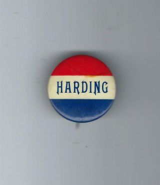 Tough 1920 Warren Harding R/w/b Celluloid Campaign Button