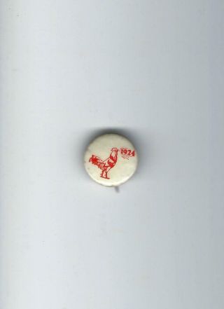 Scarce 1924 Rooster Cartoon Picture Campaign Button From Davis Campaign