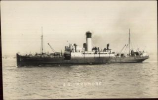 Steamship Ss Ardmore City Of Cork Line Real Photo Postcard