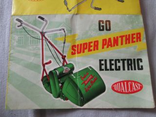 GREAT VINTAGE (1960 ' s) QUALCAST PANTHER ELECTRIC MOWER ADVERTISING POSTER 4