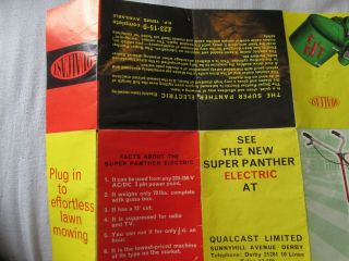 GREAT VINTAGE (1960 ' s) QUALCAST PANTHER ELECTRIC MOWER ADVERTISING POSTER 5