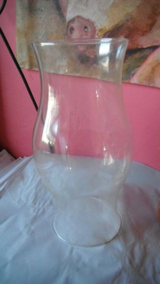 Large Vintage Clear Glass Hurricane Shade