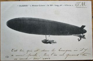 Airship/dirigible French Aviation 1916 Postcard: Fleuris Dirigeable