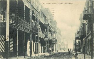 C1904 Tuck Postcard Ser.  1005 Orleans,  St.  Peter Street Scene