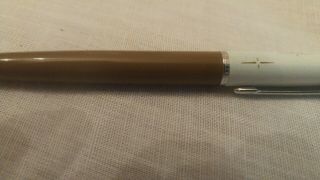 Parker Jotter T Ball Pen Made In U.  S.  A.  Brass Threads.  Brown With Stars.  Vintage
