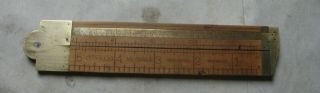 655f - 1 Vintage Stanley 36 12 L 12 Inch Boxwood Brass Folding Ruler