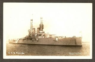 Real - Photo Postcard: Us Navy Battleship U.  S.  S.  Florida (bb - 30) - World War 1 - Era