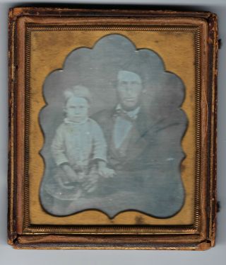 Sixth Plate Early Daguerrotype - Father And Son