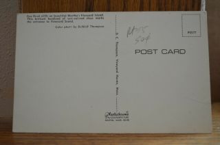 C 1960 Gay Head Cliffs on Martha ' s Vineyard Island Massachusetts Postcard 2