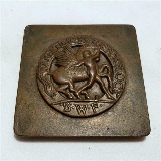 Rare Art Nouveau Liberty & Co.  Walter Crane Bronze Paperweight Scottish Widdows