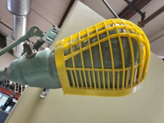Vintage Industrial Machine Shop Work Light Lamp Cage Cover Heat Shield