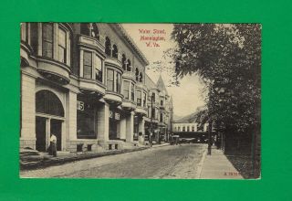 Mannington,  Wv Postcard View Of Water St,  Brick Street,  Stores,  Apartments