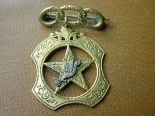 A Vintage Odd Fellows/rebekah 10 Kt Gold Masonic Brooch Badge Pin Marked