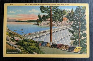 Postcard Ca Big Bear Lake Dam Rim Of The World Highway San Bernardino Mountains