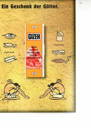Advertising Postcard: Gizeh - With Sample Pack Of Cigarette Rolling Papers