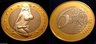 Sex Euros Coin Gold Silver Lady Cleavage Europe Topless 18,  Adults Only Nsfw Eu