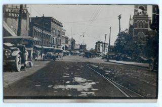 Gratiot Avenue,  Mt.  Clemens,  Michigan,  Street Scene,  Real Photo Postcard Rppc