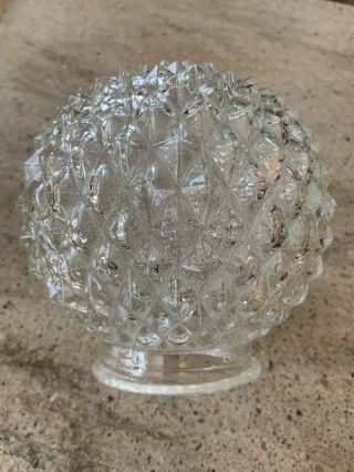 Vintage Diamond Clear Glass Ball Globe Lamp Ceiling Light Shade Fixture 2 1/2 "