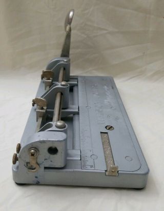 Vintage Wilson Jones Hummer 3 - Hole Punch 314 Industrial Grey Heavy made in USA 5