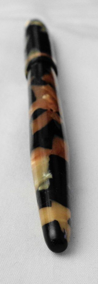 Vintage Sheaffer Marbled White Dot Ring Top Fountain Pen 5 3/4 