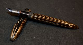 Vintage W.  A.  Sheaffer Fountain Pen Gold Brown Stripes