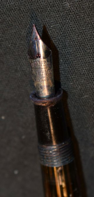 Vintage W.  A.  SHEAFFER Fountain Pen GOLD BROWN STRIPES 3