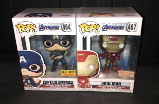 Funko Pop Captain America Hot Topic / Iron Man Box Lunch Exclusive Avengers