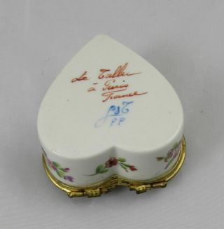 Le Tallec Limoges Paris France Hand Painted I Love You Heart Trinket Box 3