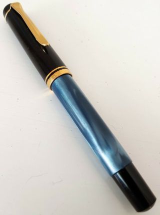 Pelikan Souveran Vintage Blue And Black Ink Ballpoint Pen