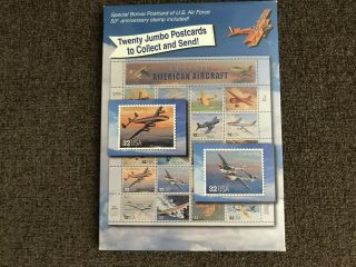 Classic American Aircraft Usps 20 Jumbo Stamp Image Postcards