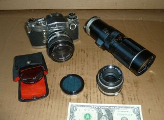 Vintage Film Camera Miranda Sensorex,  Autotamron Lens,  1:2.  8,  Soligor Auto Zoom 1:4