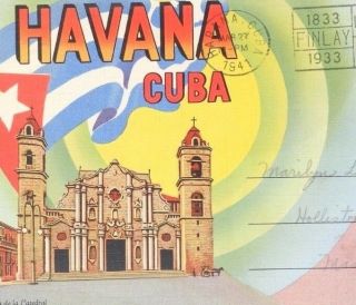 2 Souvenir Postcard View Folders Of Havana Cuba 30s - 40s