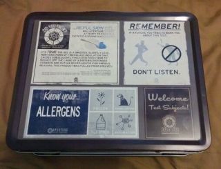 Collectible Portal 2 Warning Signs Tin Lunch Box