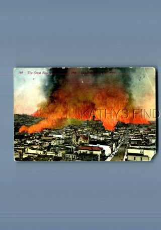 California Postcard V,  8728 The Great Fire In San Francisco