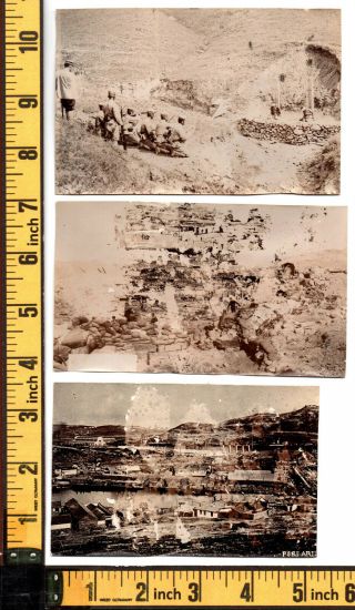 China Russian Japanese War 1904 destroyed Fort Port Arthur - 3x orig Photos 4