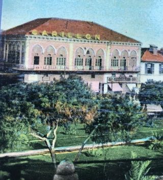 Lebanon Vintage Postcard Carillon Hotel Canons Square Garden 1920s